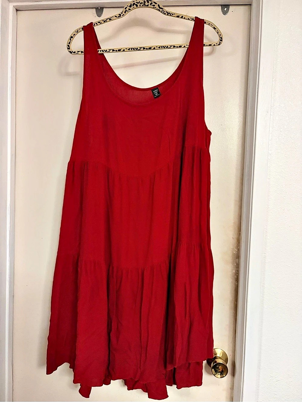 SHEIN Red Tiered Mini Dress